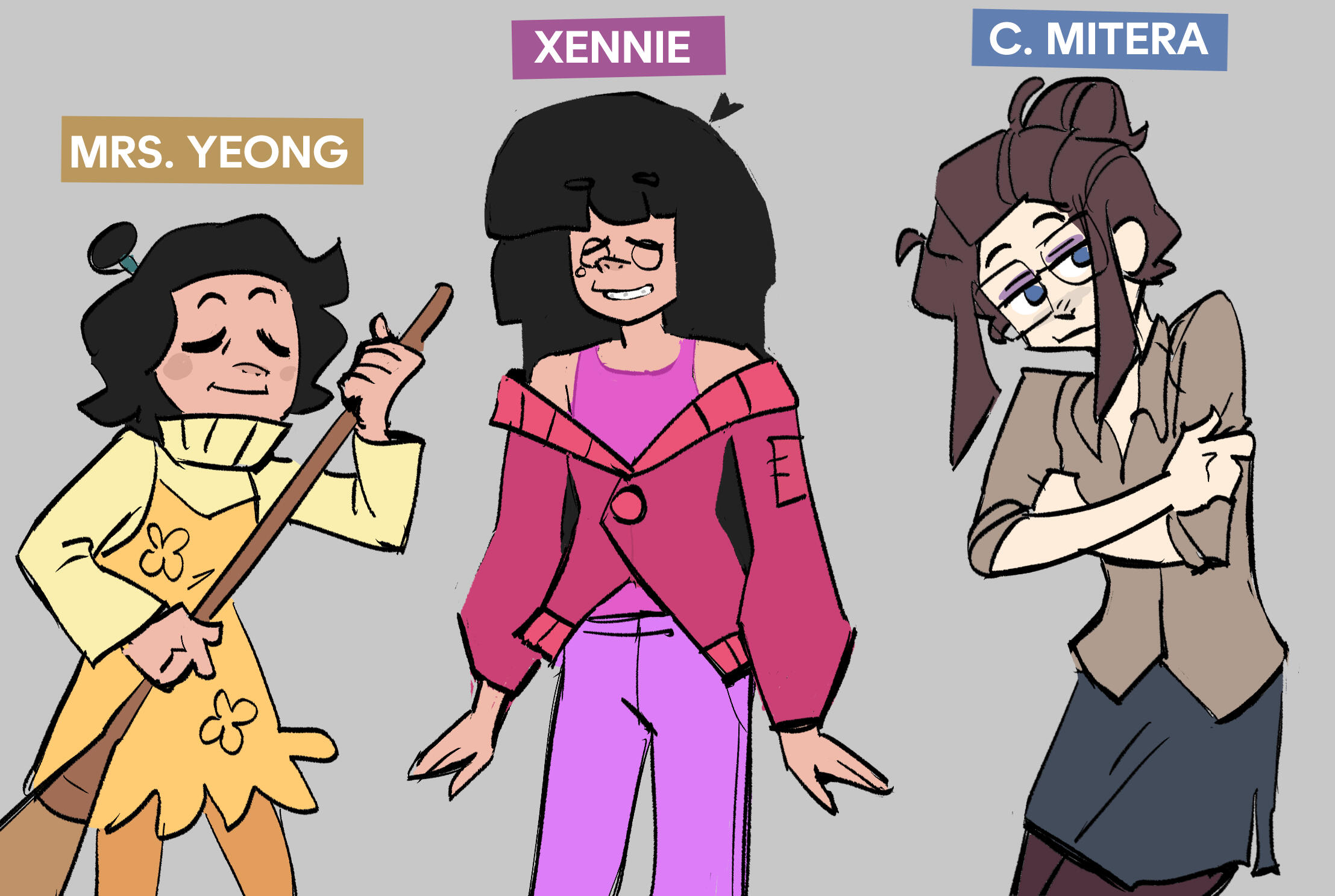 Side Characters: Mrs. Yeong-Mi, Xennie and C.Mitera Mrs. Yeong-Mi, Xennie and C.Mitera